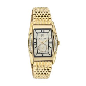 White Dial Golden Stainless Steel Strap Watch 1527YM04