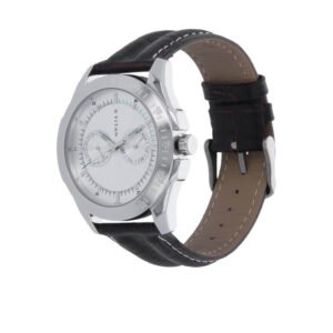 Octane Silver Dial Brown Leather Strap Watch 1587SL03