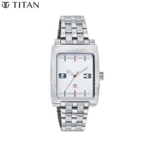 Titan White Dial Stainless Steel Strap Watch 1591SM01