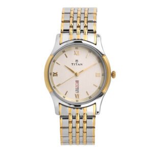 Off White Dial Two Toned Stainless Steel Strap Watch 1636BM01