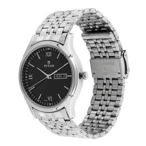 Black Dial Silver Stainless Steel Strap Watch 1636SM01