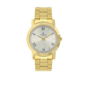 Silver Dial Golden Stainless Steel Strap Watch 1644YM01