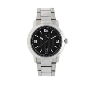 Workwear Watch with Black Dial & Stainless Steel Strap 1730SM02