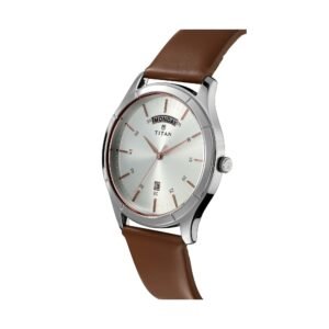 On Trend White Dial Leather Strap Watch 1767SL01