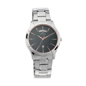 Workwear Watch with Black Dial & Stainless Steel Strap 1767SM02