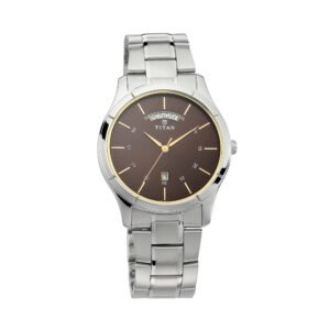 Workwear Watch with Brown Dial & Stainless Steel Strap 1767SM03