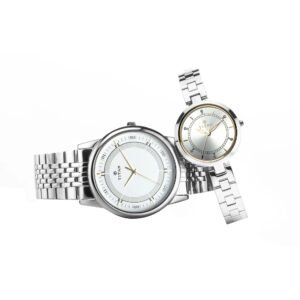 Titan Bandhan Silver White Analog Watch for Pair with Stainless Steel Strap 17732603SM01