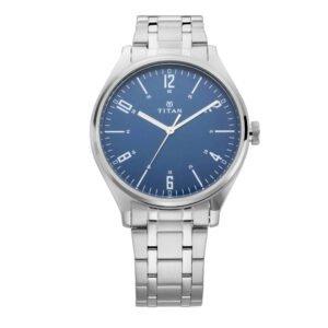 Workwear Watch with Blue Dial & Silver Metal Strap 1802SM02