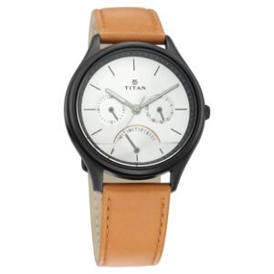 Workwear Watch with Silver Dial & Leather Strap 1803NL01