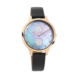 Sparkle Blue Mother of Pearl Dial Leather Strap Watch 2617WL03