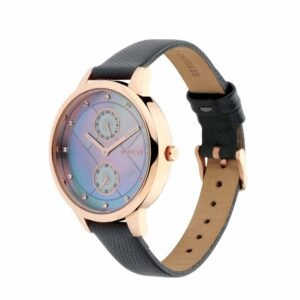 Sparkle Blue Mother of Pearl Dial Leather Strap Watch 2617WL03