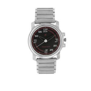 Black Dial Silver Stainless Steel Strap Watch 3039SM08