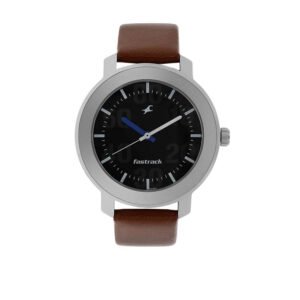 Black Dial Brown Leather Strap Watch 3121SL01