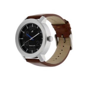 Black Dial Brown Leather Strap Watch 3121SL01