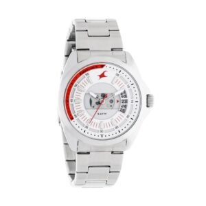 Loopholes White Dial Stainless Steel Strap Watch 38049SM02