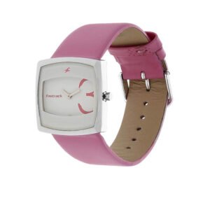 White Dial Pink Leather Strap Watch 6013SL01
