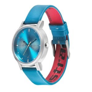 Sunburn Watch – Aqua Blue Dial with Leather Strap 6213SL04