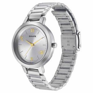 Sonata Play with Silver Dial Stainless Steel Strap Watch 8141SM06