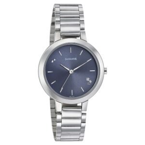 Sonata Play with Blue Dial Stainless Steel Strap Watch 8141SM07