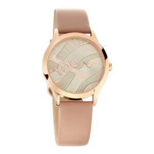 Titan Be Yourself with in Rosegold Dial Leather Strap Watch 95111WL02