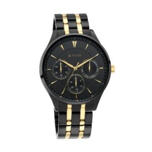 Titan Regalia Opulent Black Dial Multifunction Watch for Men 90127KM01