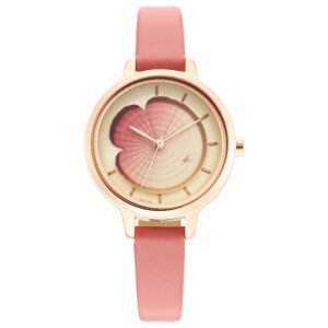 Fastrack Women Fashion Watch with leather Pink strap 6264WL01