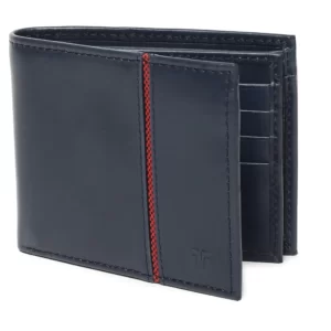 Titan Blue Leather Bifold Wallet for Men