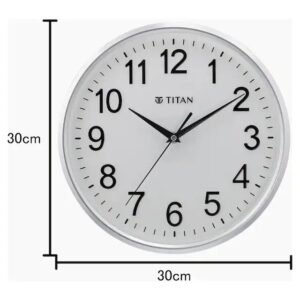 Contemporary White Wall Clock with Silent Sweep Technology – 30 cm x 30 cm (Medium) W0001PA01