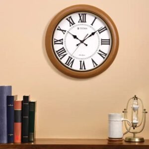 Contemporary Brown Wall Clock with Silent Sweep Technology – 42 cm x 42 cm (Large) W0015PA01