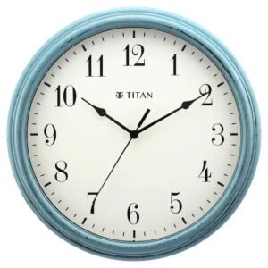 Distressed Finish Blue Wall Clock with Silent Sweep Technology – 32.5 cm x 32.5 cm (Medium) W0045PA01