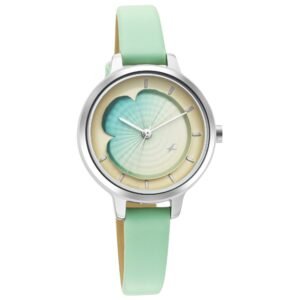 Fastrack Women Fashion Watches  with leather Green strap  petals flowers uptown retreat 6264SL01
