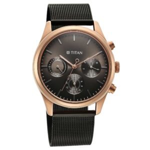 Titan Black Dial Analog with Date Watch for Men 1805KM05