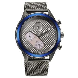 Titan Bolt Anthracite Dial Stainless Steel Mesh Strap Watch for Men 1814KM01