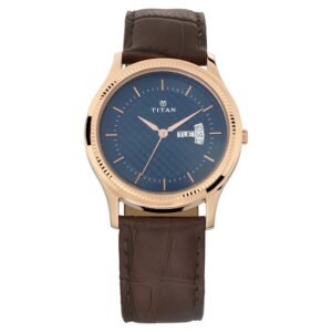 Titan Blue Dial Analog Watch for Men with Day & Date Function 1824WL01