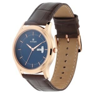 Titan Blue Dial Analog Watch for Men with Day & Date Function 1824WL01