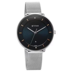 Titan Noir Blue Dial Metal Strap Analog Watch for Women 2651SM04