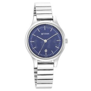 TITAN Ladies Karishma Blue Dial Metal Strap Watch 2679SM01