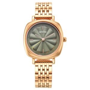 Titan Quartz Analog Watch with Rose Gold Colour Strap for Women 2689WM01