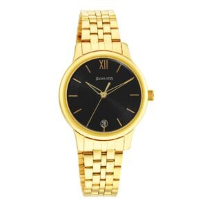 Sonata Black Dial Analog with Date Watch for Women 8178YM03