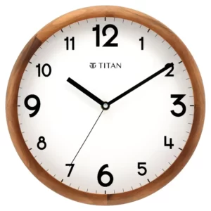 Classic Brown Colour Wooden Wall Clock with White Dial and Silent Sweep – 30 cm x 30 cm (Medium) W0064WA01