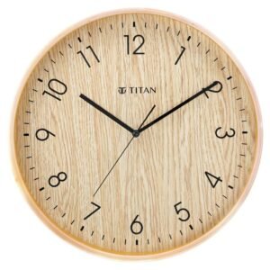 Titan Wooden Wall Clock with Dark Brown Dial -W0023WA02