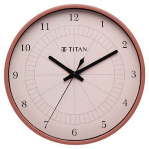 Titan Classic Quartz Analog Pink Dial Wall Clock -W0043PA02