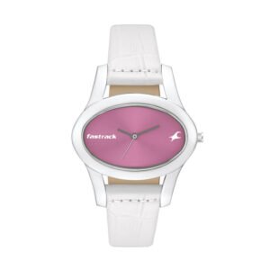 Fastrack Quartz Analog Pink Dial Leather Strap Watch For Women – 9732SL03