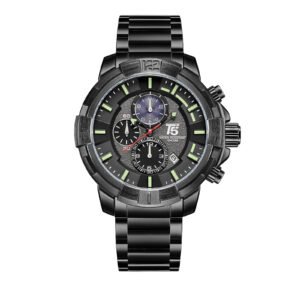 T5- Black  Dial Metal Strap chronograph  watch for Men H3815GC