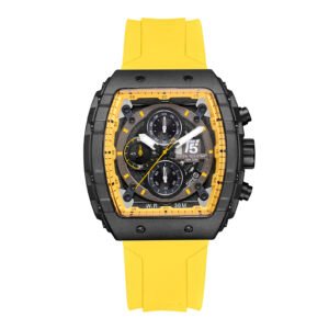 T5 -Yellow Chronograph Silicone Strap Watch for men H3856GI