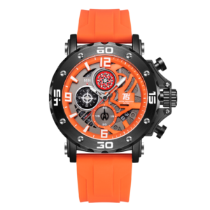 T5 -Orange Chronograph Silicone Strap Watch for men H3956GF