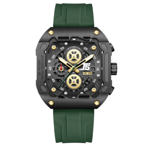 T5 -Green Chronograph Silicone Strap Watch for men H4087GJ