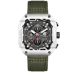 T5 -Green Chronograph Silicone Strap Watch for men H4096GA