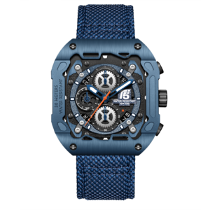 T5 -Blue Chronograph Silicone Strap Watch for men H4096GD