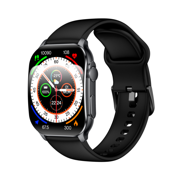 NTN Smart Watch 2.01" AMOLED Flexible Curved Screen QS-281G Black - Image 2